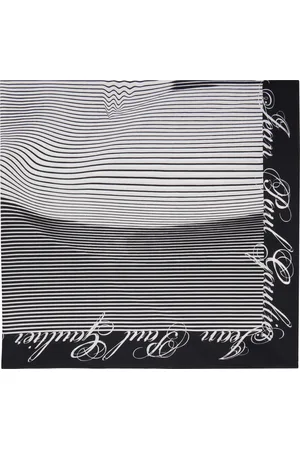Jean Paul Gaultier Black & White Pareo Printed Pinstripes Body Morphing Scarf
