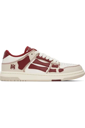 AMIRI Beige & Red Varsity Skel-Top Low Sneakers