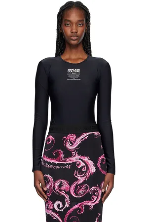VERSACE Black Warranty Logo Bodysuit