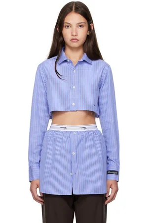 HOMMEGIRLS Navy Super Cropped Shirt