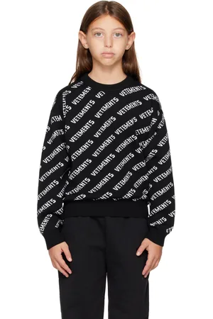 Vetements Kids Black & White Monogram Sweater