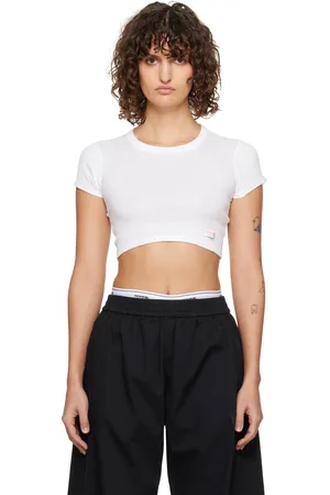Alexander Wang White Cropped Short-Sleeve T-shirt