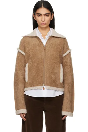 Guest In Residence Tan Grizzly Bomber Jacket
