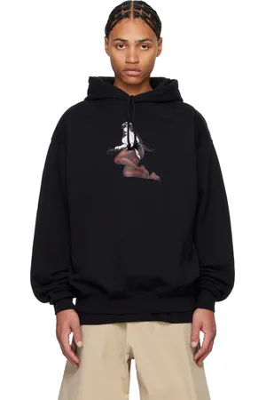 Abra SSENSE Exclusive Black Printed Office Girl Hoodie