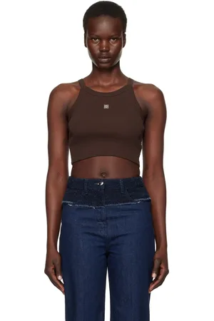 Givenchy Brown Cropped 4G Tank Top