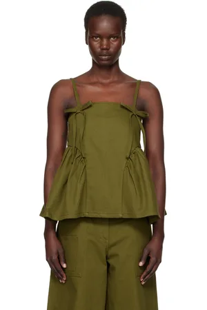 Cecilie Bahnsen Green Akira Denim Tank Top