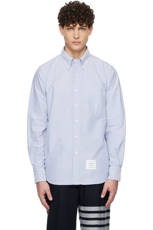 Thom Browne Blue Oxford Long Sleeve Shirt