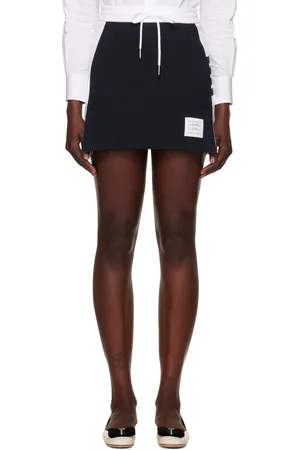 Thom Browne Navy & White Classic 4-Bar Jersey Miniskirt