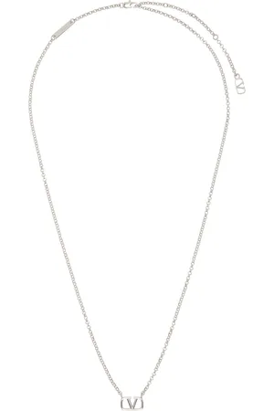 VALENTINO GARAVANI Silver VLogo Signature Metal Necklace