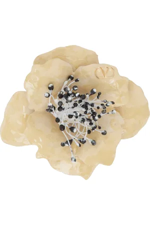 VALENTINO GARAVANI Off-White Fleur Lumineuse Pin