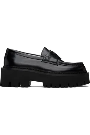 Moschino Black Question Stitch Loafers