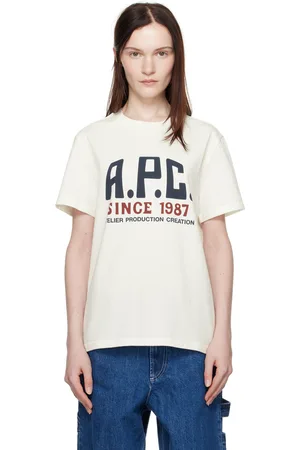 A.P.C. White Print Label T-shirt