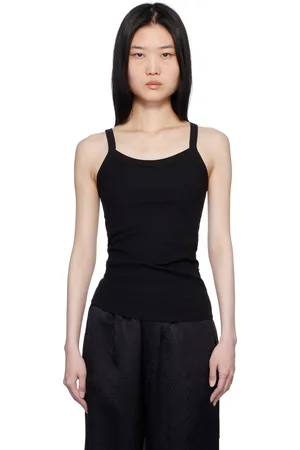 Filippa K Black Fine Rib Tank Top