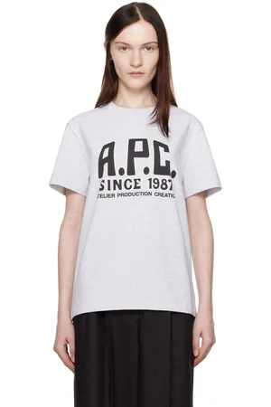 A.P.C. Gray Print Label T-shirt