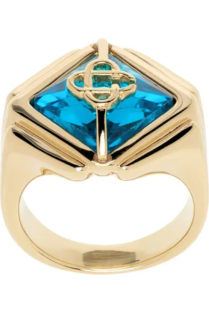 Casablanca Gold & Blue Casa Signet Ring