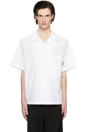 Palm Angels White Curved Logo Classic Shirt
