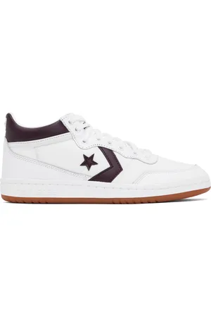 Converse White & Burgundy CONS Fastbreak Pro Sneakers
