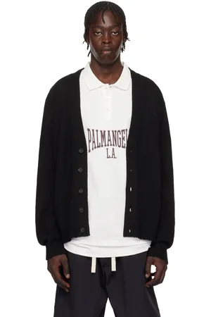 Palm Angels Black Curved Logo Cardigan