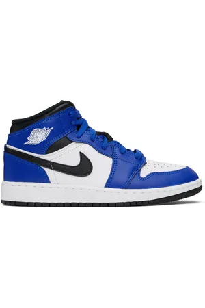 Nike Big Kids Blue & White Air Jordan 1 Mid Sneakers