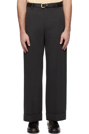 VALENTINO Gray Wool Gabardine Trousers