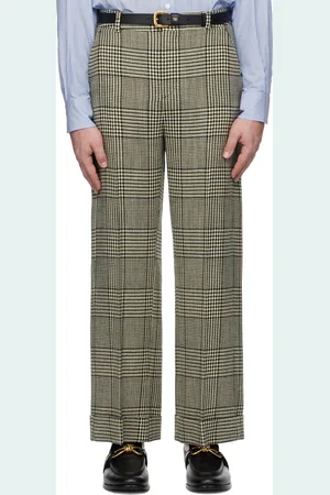 VALENTINO Black & Off-White Wool Trousers