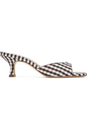 Staud Brown & White Brigitte Mule Heeled Sandals