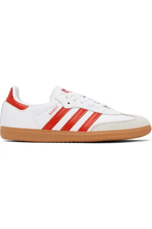 adidas White & Red Samba OG Sneakers