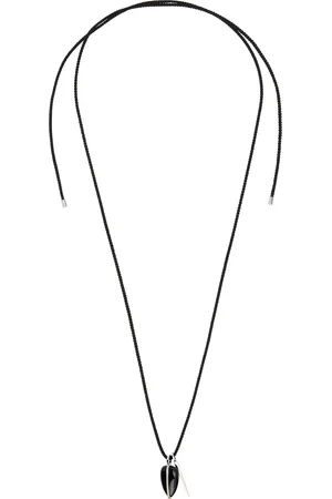 BY PARIAH Black Small Diamond Pebble Pendant Necklace