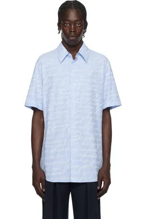 Balmain Blue Love Letter Print Shirt