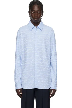 Balmain Blue Love Letter Print Shirt