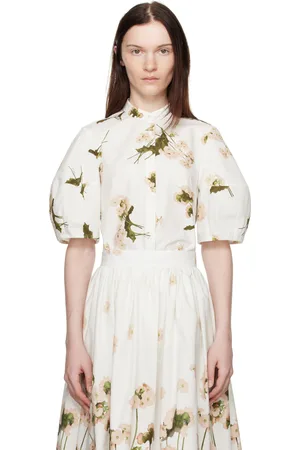 Erdem White Short Sleeve Blouse