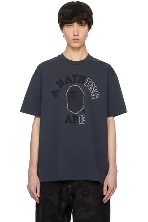 BAPE Gray Garment Dye College Relaxed Fit T-shirt