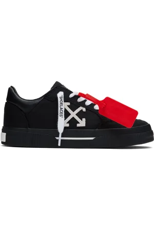 OFF-WHITE Black Canvas Vulcanized Sneakers