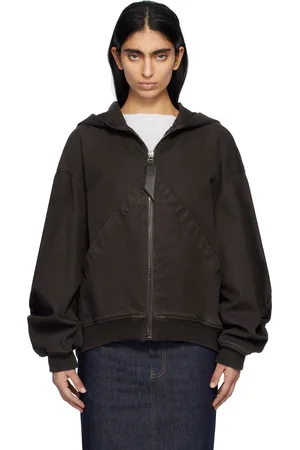 The Attico Brown Hooded Bomber Jacket