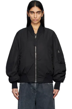 The Attico Black Anja Bomber Jacket