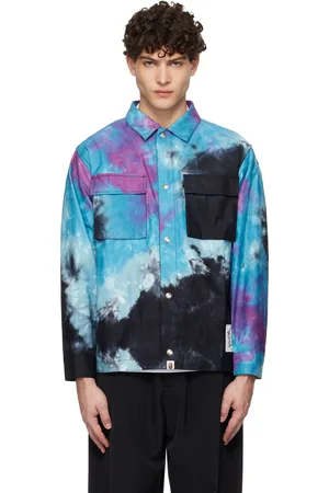 BAPE Blue & Tie Dye Relaxed Fit CPO Shirt