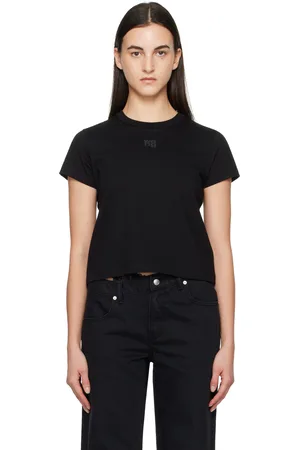 Alexander Wang Black Puff Logo Shrunken T-shirt