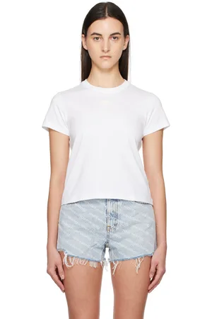 Alexander Wang White Puff Logo Shrunken T-shirt