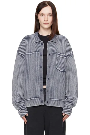 AYA MUSE Blue Knit Button Up Cardigan