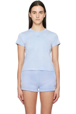 Alexander Wang Blue Puff Logo Shrunken T-shirt