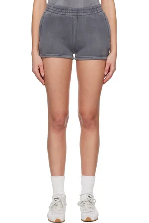 Alexander Wang Gray Puff Paint Logo Shorts