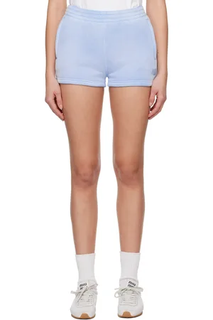 Alexander Wang Blue Puff Paint Logo Shorts