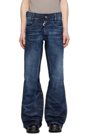 Charlie Constantinou Blue Adjustable Fit Zip Jeans