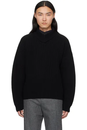 Bottega Veneta Black Wool & Cashmere Rib Turtleneck