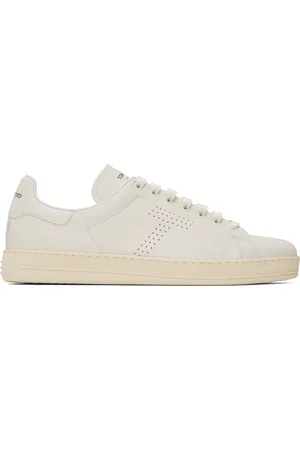 Tom Ford White Grain Leather Warwick Sneakers