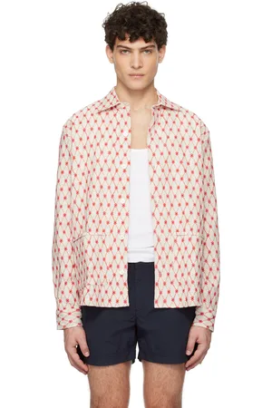 Orlebar Brown Off-White & Red Barkley Shirt