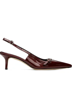 Aeyde Red Saba Leather Slingback Heels