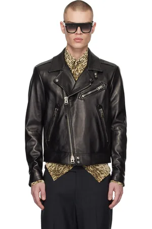 Tom Ford Grain Leather Asymmetric Biker Jacket