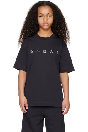 Marni Kids Navy Logo T-shirt