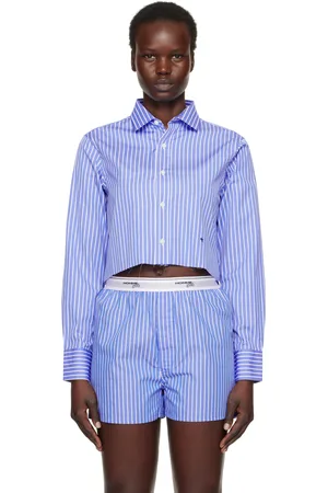 HOMMEGIRLS Blue Cropped Shirt